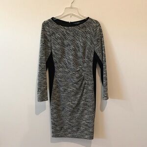 Lauren Ralph Lauren Black and Gray Long Sleeve Dress